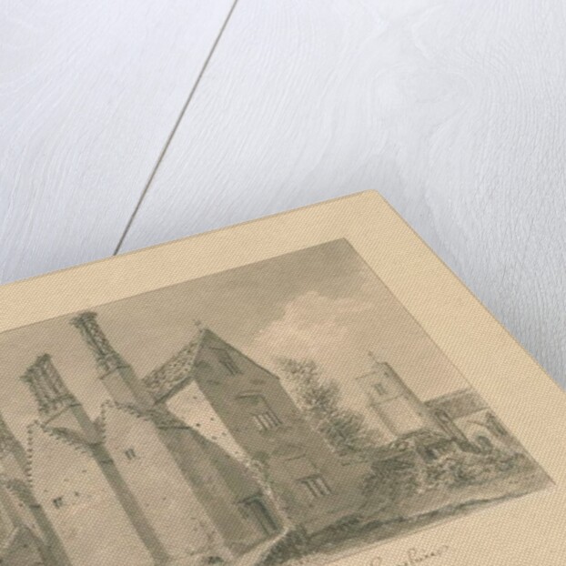 Buckinghamshire - Chenies Hall: sepia drawing, 1824 by John Buckler