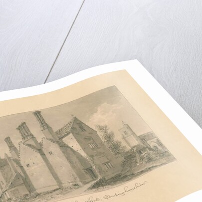 Buckinghamshire - Chenies Hall: sepia drawing, 1824 by John Buckler