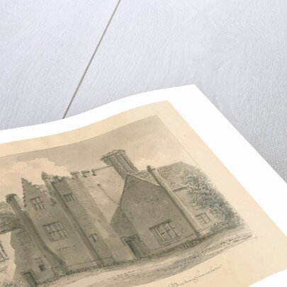 Buckinghamshire - Chenies Hall: sepia drawing, 1824 by John Chessell Buckler