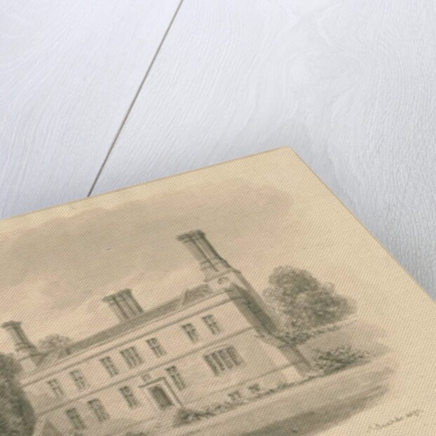 Buckinghamshire - Wellwick - Old House: sepia drawing vignetted, 1837 by John Buckler
