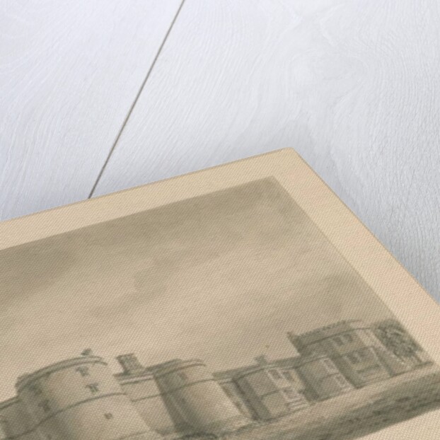 Yorkshire - Skipton Castle: sepia drawing, 1818 by John Buckler