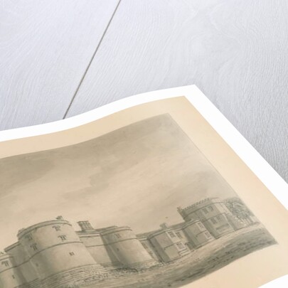 Yorkshire - Skipton Castle: sepia drawing, 1818 by John Buckler
