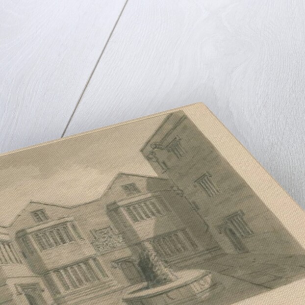 Yorkshire - Skipton Castle: sepia drawing, 1818 by John Chessell Buckler