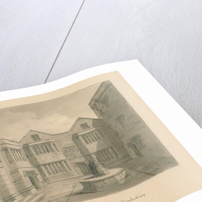 Yorkshire - Skipton Castle: sepia drawing, 1818 by John Chessell Buckler