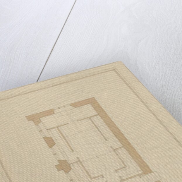 Wiltshire - Sarum - Plan of Bishop's Palace: coloured sepia drawing, 1800 by John Buckler