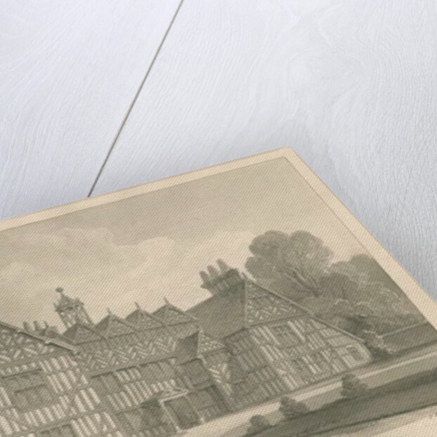 Worcestershire - Hanbury - Meer Hall: sepia drawing, 1833 by John Chessell Buckler