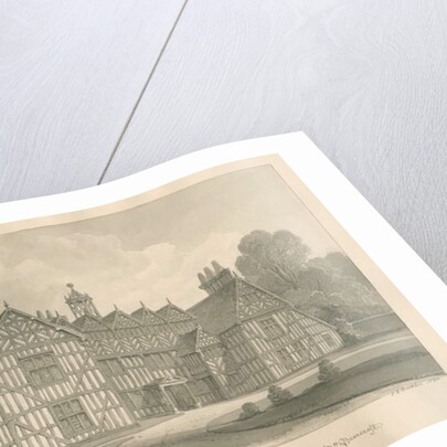 Worcestershire - Hanbury - Meer Hall: sepia drawing, 1833 by John Chessell Buckler