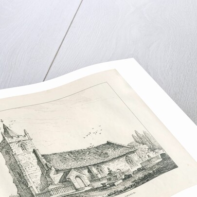 Acton Trussell Church: pen and ink drawing, 1838 by Thomas Peploe Wood
