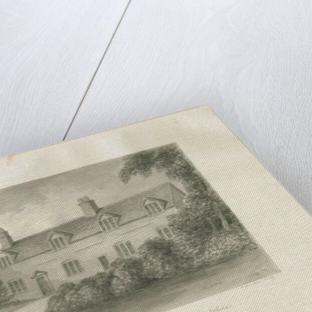 Aldridge Grammar School: sepia drawing, 1847 by John Buckler