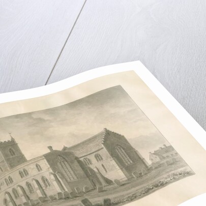 Alrewas Church: sepia drawing, 1848 by John Buckler