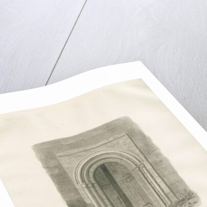 Alrewas Church - West Doorway: sepia drawing, 1848 by John Buckler