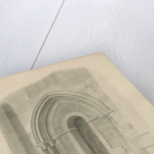 Alton Church - West Door: sepia drawing, 1841 by John Chessell Buckler