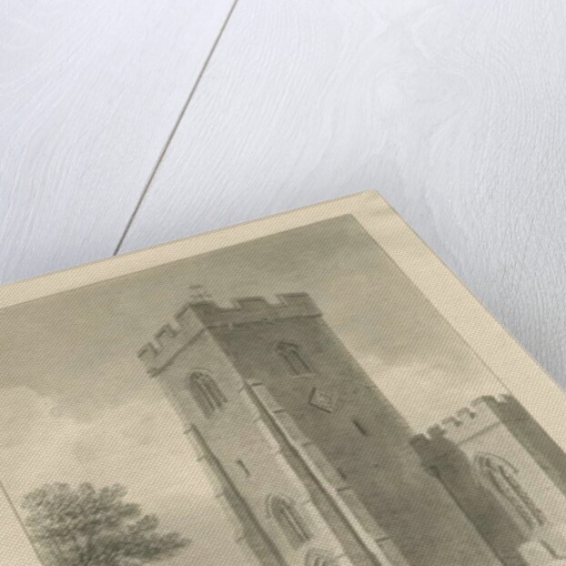 Alton Church - Tower: sepia drawing, 1841 by John Chessell Buckler