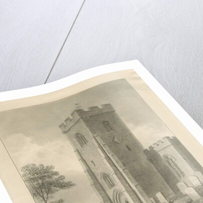Alton Church - Tower: sepia drawing, 1841 by John Chessell Buckler