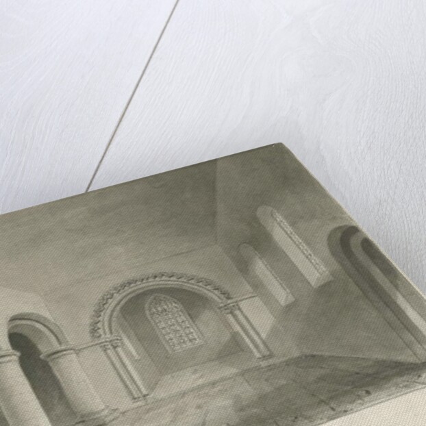 Interior of Armitage Church: sepia drawing, 6 Jul 1844 by John Buckler