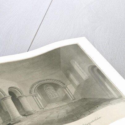Interior of Armitage Church: sepia drawing, 6 Jul 1844 by John Buckler