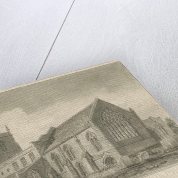 Audley Church: sepia drawing, 1840 by John Buckler