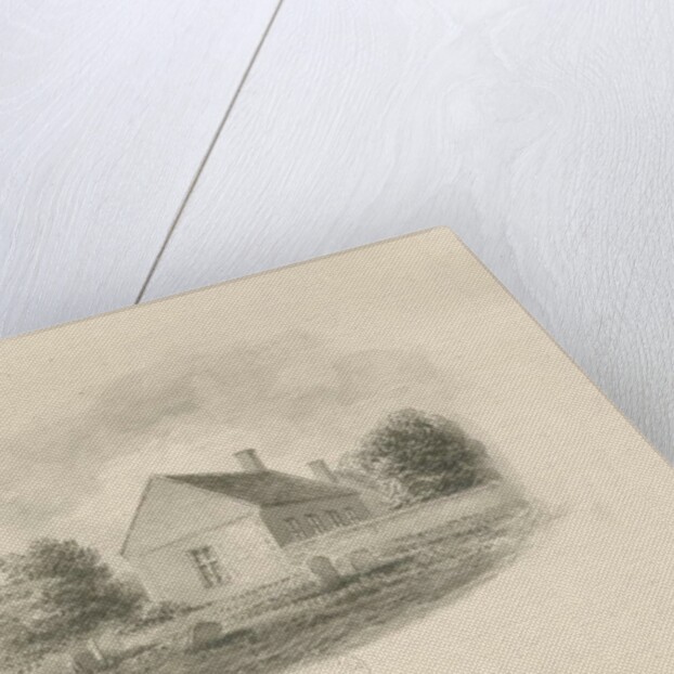 Audley Grammar School: sepia drawing, 1840 by John Buckler