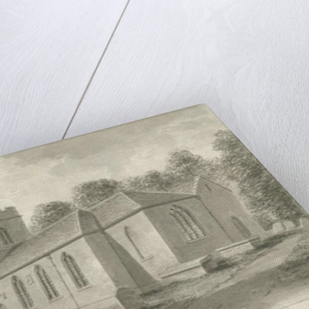 Barlaston Church: sepia drawing, 1844 by John Buckler