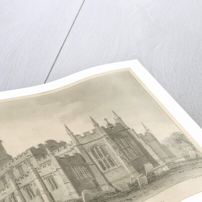 Barton under Needwood Church: sepia drawing, 1839 by John Buckler