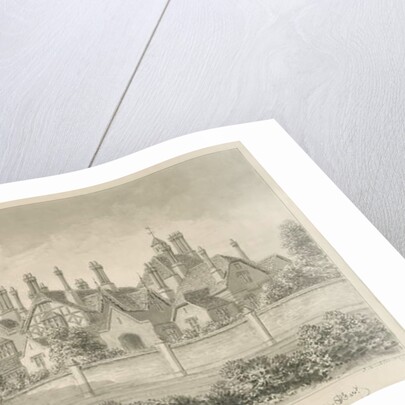 Barton under Needwood - 'Barton Hall' : sepia drawing, 1839 by John Buckler