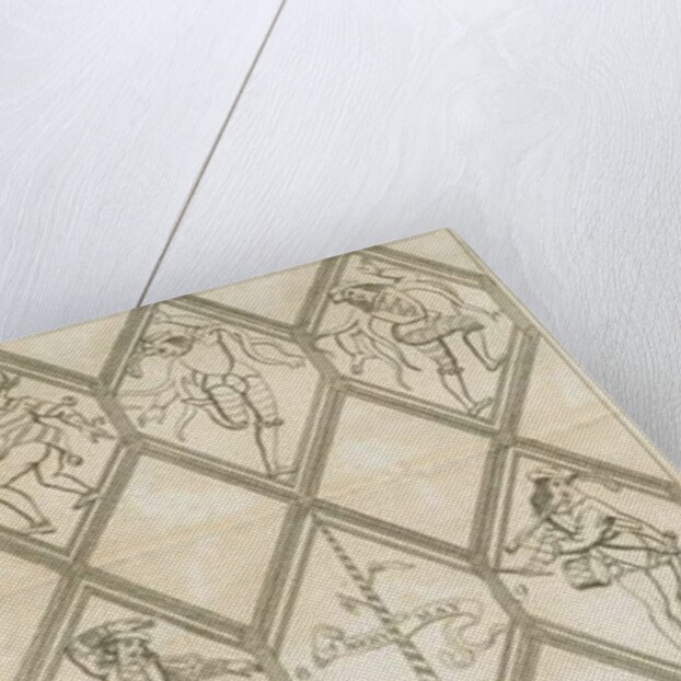 Betley Glass Window - Morris Dancers: engraving, nd [?18th cent] by I Jones