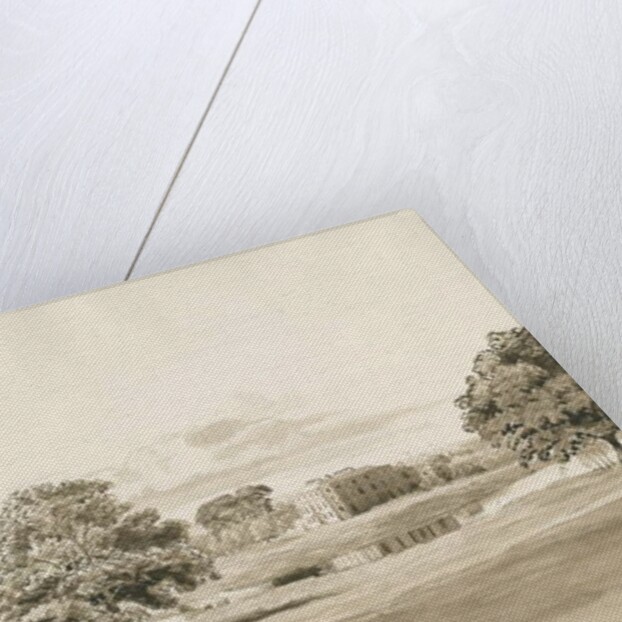 Betley Hall: sepia wash drawing, Oct 1820 by Cornelius Varley