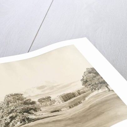 Betley Hall: sepia wash drawing, Oct 1820 by Cornelius Varley