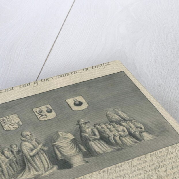 Brass plate in Biddulph Church - William Bowyer of Knipersley : pen and wash drawing, nd [?19th cent] by John Robert Fernyhough