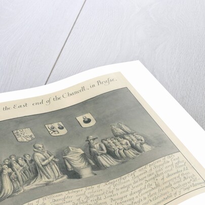 Brass plate in Biddulph Church - William Bowyer of Knipersley : pen and wash drawing, nd [?19th cent] by John Robert Fernyhough