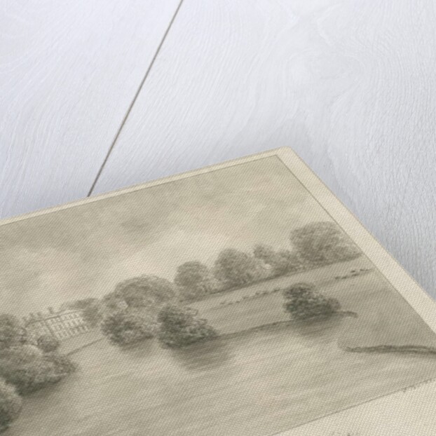 Bishton Hall: sepia drawing, 1841 by John Buckler