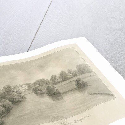 Bishton Hall: sepia drawing, 1841 by John Buckler