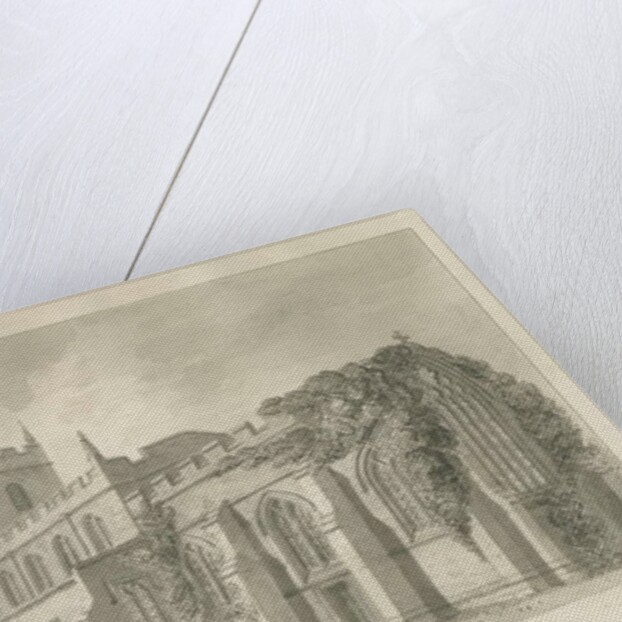 Blithfield Church: sepia drawing, 1824 by John Buckler