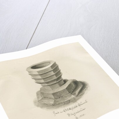 Font in Blithfield Church by John Buckler