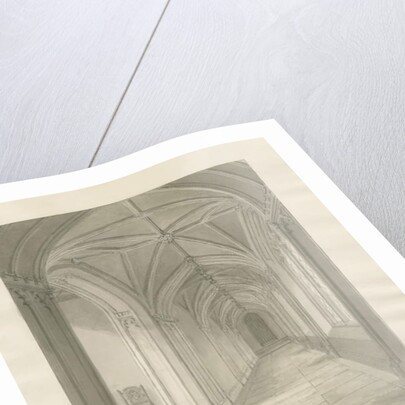 Blithfield Hall - Cloisters: sepia drawing, 1823 by John Buckler