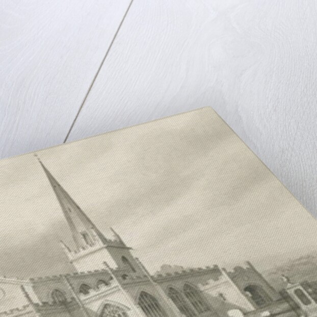 Wednesbury - St. Bartholomew's Church: sepia wash drawing, nd [1827] by Robert Noyes