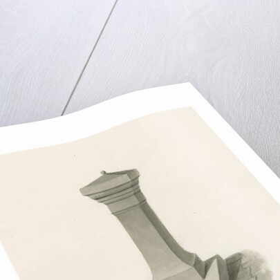 Font in Bobbington Church: sepia drawing, 1846 by John Buckler