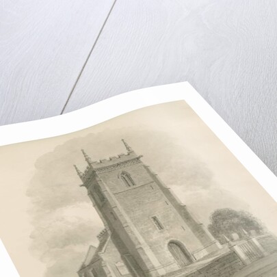 Bradley Church: sepia drawing, 1842 by John Buckler