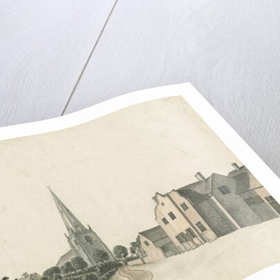 Brewood Grammar School: coloured pen drawing, nd [?19th cent] by School English