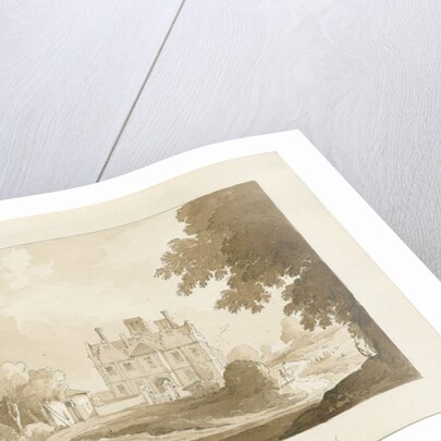 Brewood - Long Birch Hall: sepia drawing, 1838 by Thomas Peploe Wood