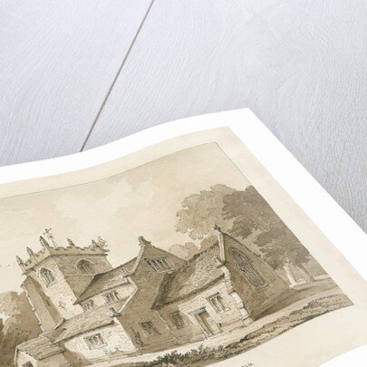Broughton Church : sepia drawing, 1838 by Thomas Peploe Wood