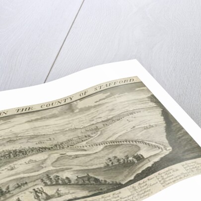 Burton-upon-Trent Bridge and Town: engraving, nd [1696-1779] by Samuel Buck