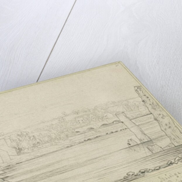 Burton-upon-Trent Bridge and Town: pen drawing, nd [c 1817] by John Allport