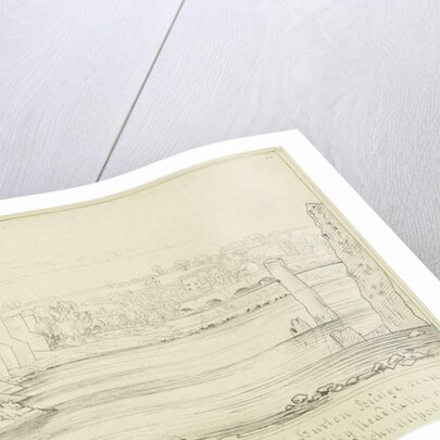 Burton-upon-Trent Bridge and Town: pen drawing, nd [c 1817] by John Allport