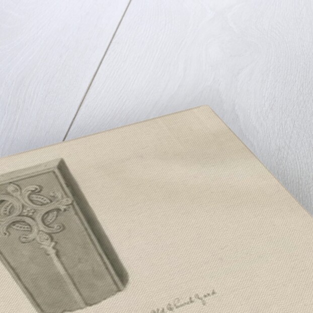 Burton-upon-Trent - Gravestone in 'Old' Churchyard: sepia drawing, 1839 by John Buckler