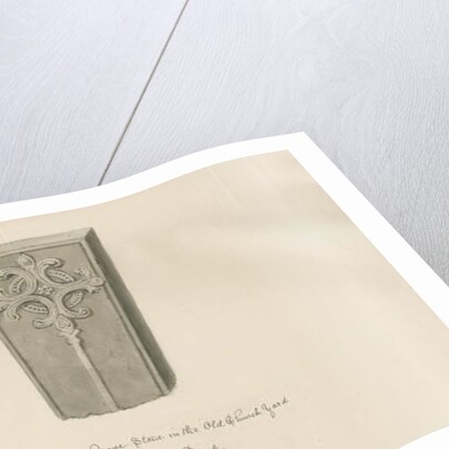 Burton-upon-Trent - Gravestone in 'Old' Churchyard: sepia drawing, 1839 by John Buckler