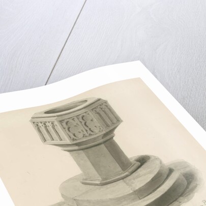 Burton-upon-Trent - Font in the Old Church by John Buckler