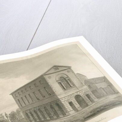 Burton-upon-Trent - Town Hall: sepia drawing, 1839 by John Buckler