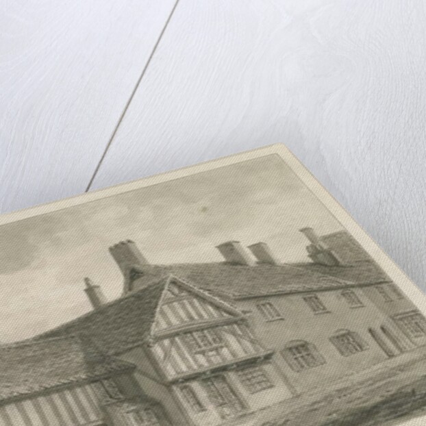 Burton-upon-Trent - Old Houses on High Street: sepia drawing, 1839 by John Buckler