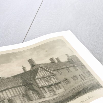 Burton-upon-Trent - Old Houses on High Street: sepia drawing, 1839 by John Buckler